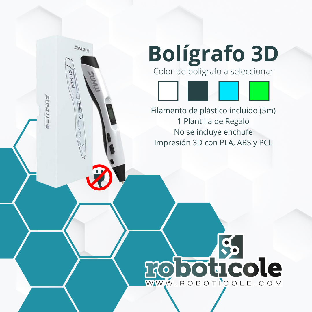 Bol&iacute;grafo 3D Sunlu SL-300A disponible en la tienda Roboticole