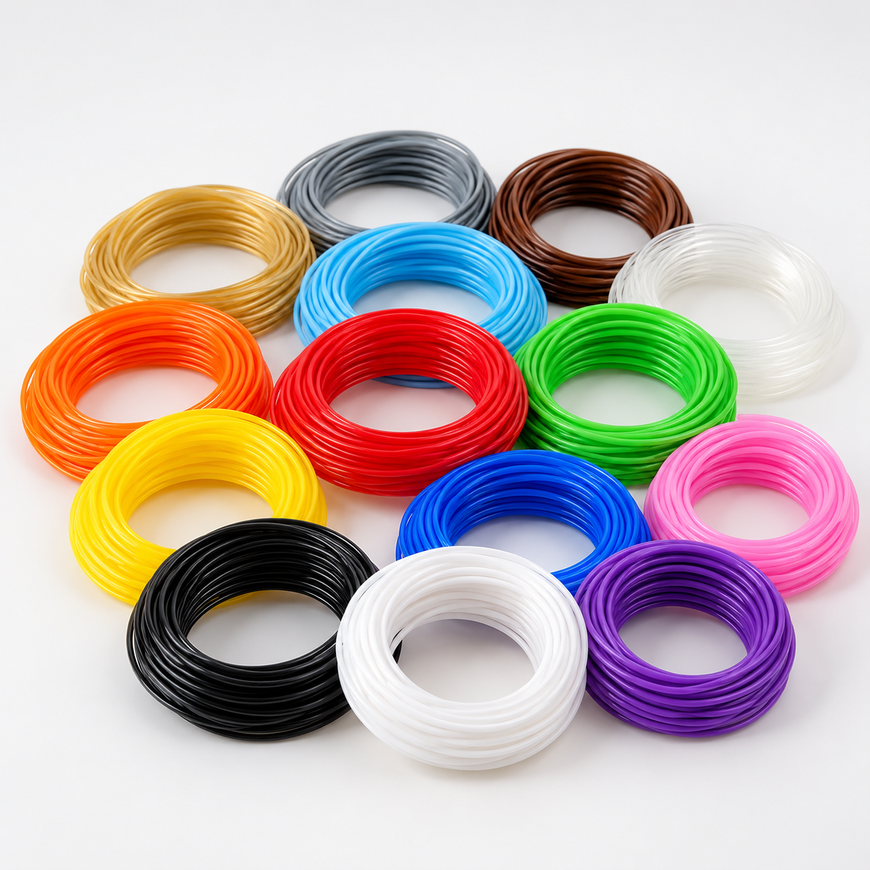 Rollos de filamento PLA de colores para bol&iacute;grafo 3D