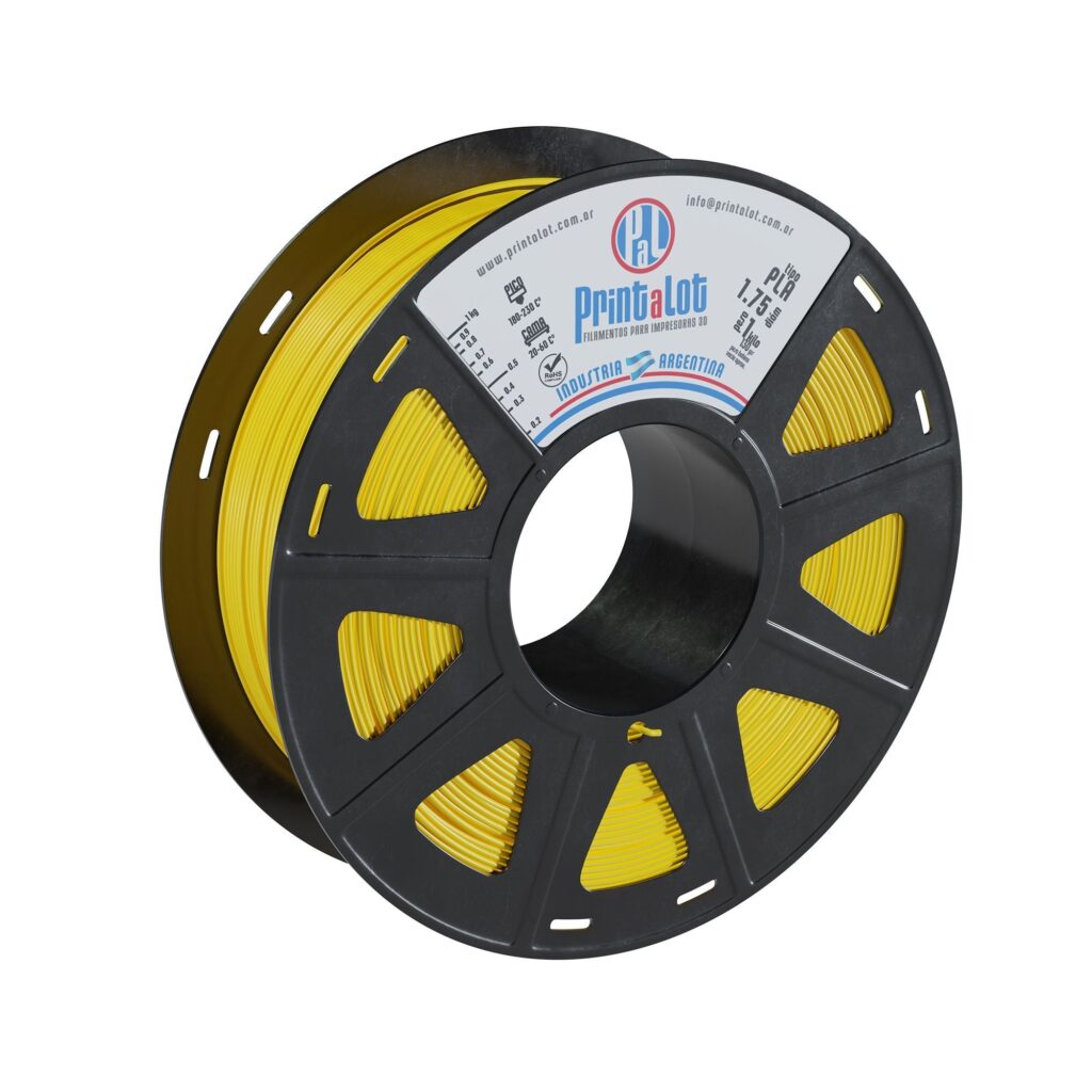 Bobina de filamento PLA Amarillo de 1 kg