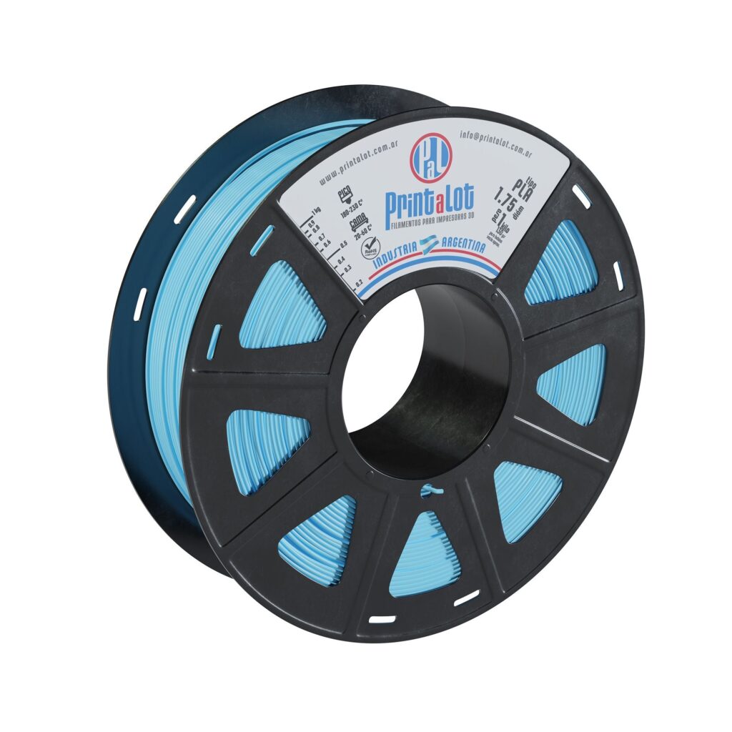 Bobina de filamento PLA Celeste de 1 kg