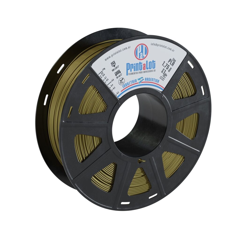Bobina de filamento PLA Dorado de 1 kg