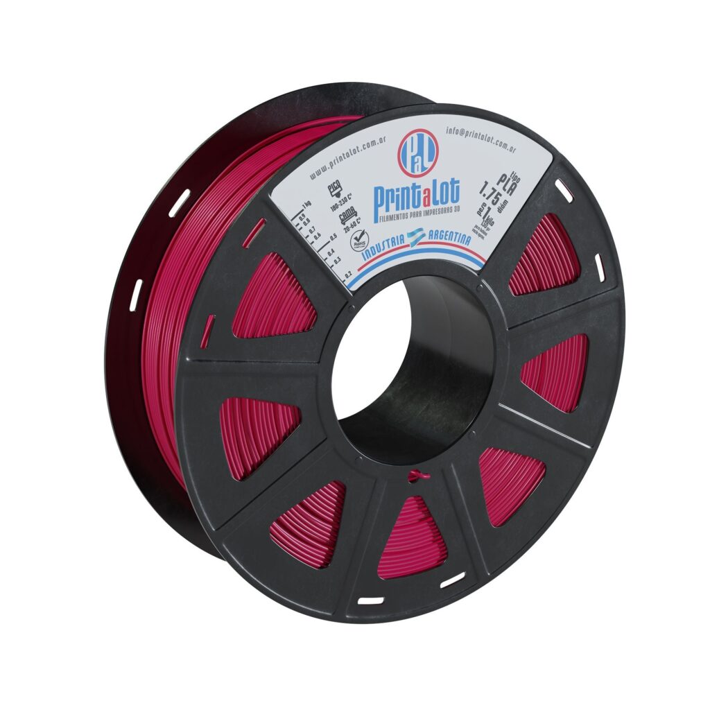 Bobina de filamento PLA Fucsia de 1 kg
