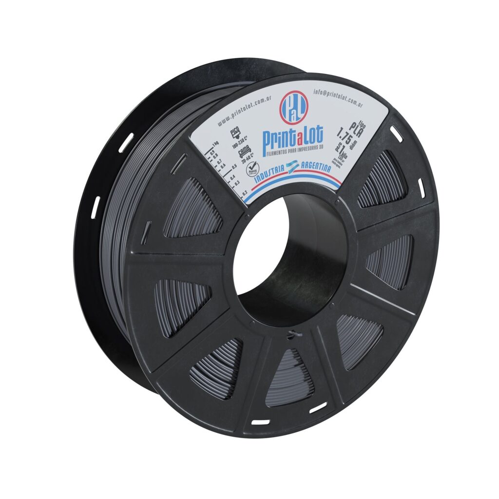 Bobina de filamento PLA Gris de 1 kg