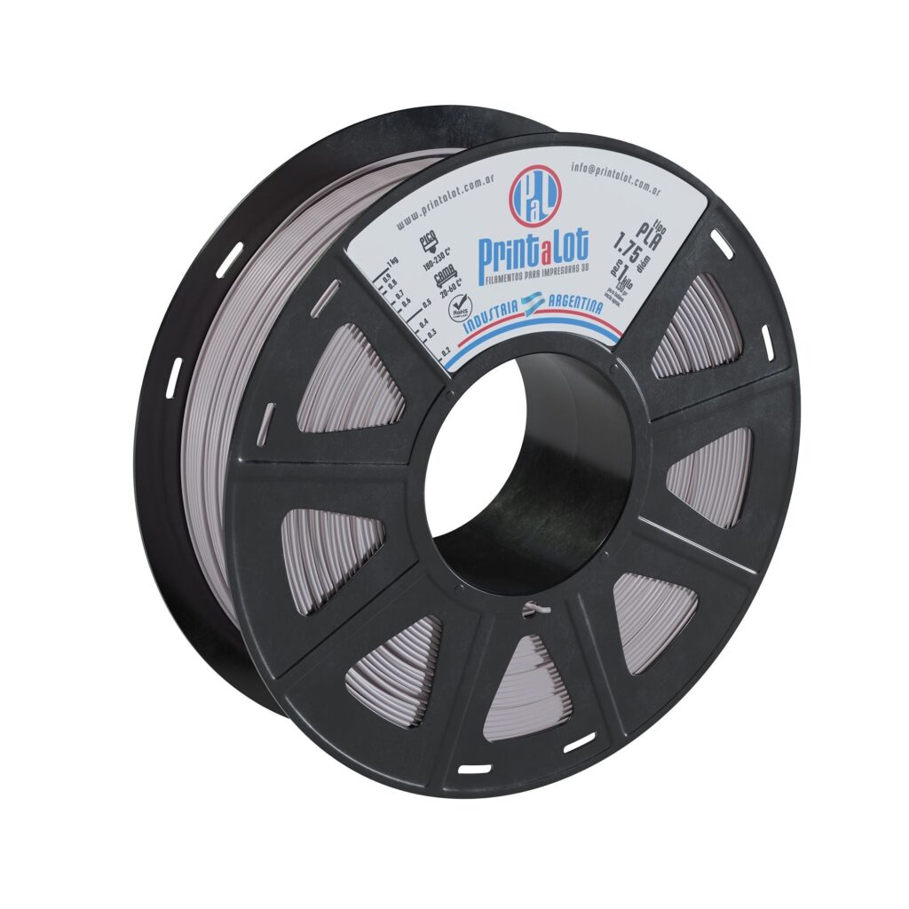 Bobina de filamento PLA Gris claro de 1 kg